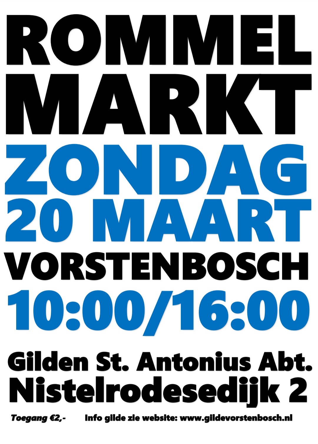 Rommelmarkt Gilde Vorstenbosch 20 maart 2022